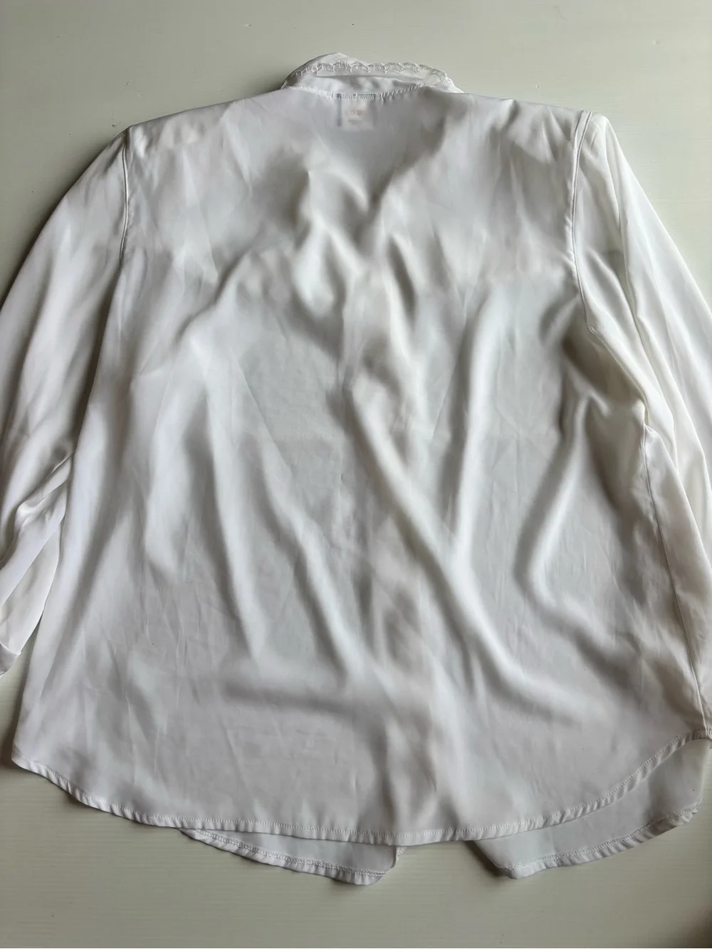 Vintage Jessica White Lace Collar Blouse Size 14 Secretary Chic - Picture 3 of 5